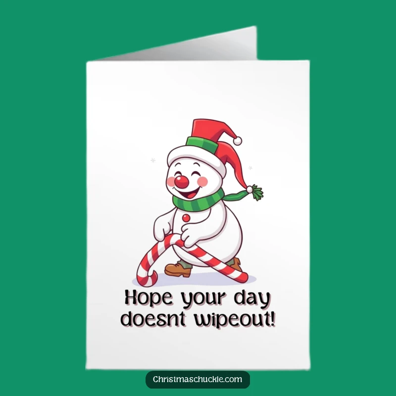 Free Printable Birthday Card: Funny Snowman Clown Tripping, Perfect DIY Downloadable Gift