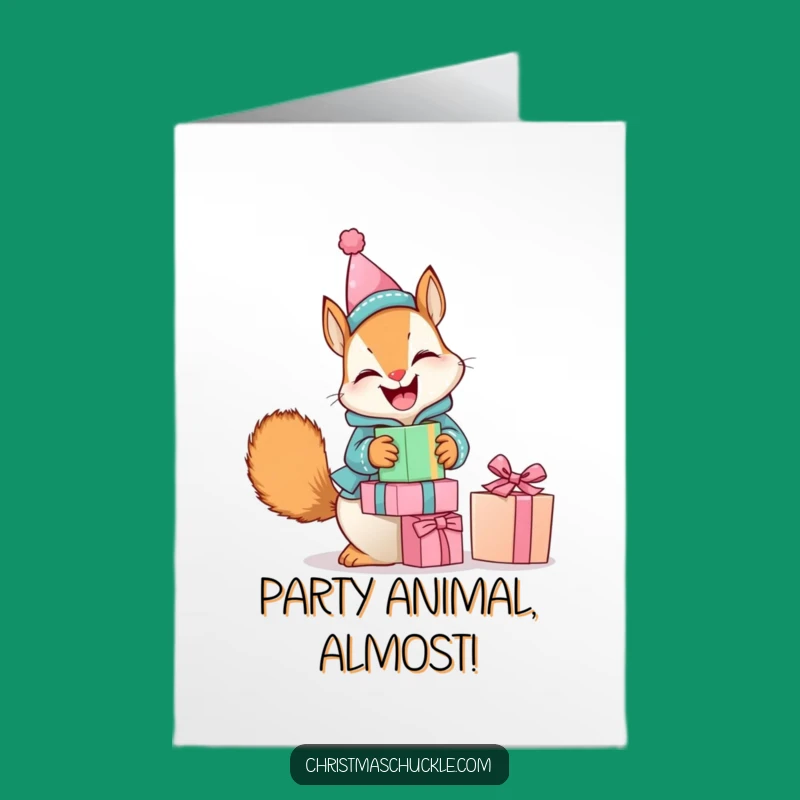 Free Printable Birthday Card: Giggling Squirrel Clown, LOL Downloadable Gift