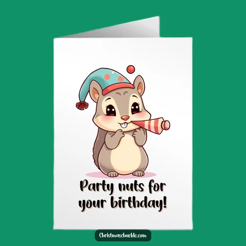 Free Printable Birthday Card: Cute Squirrel Clown, Funny Honk, Festive Downloadable Gift