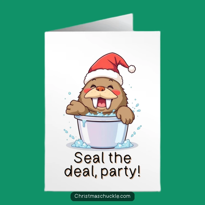 Free Printable Birthday Card: Walrus Clown Party - Sparkly Downloadable Fun!