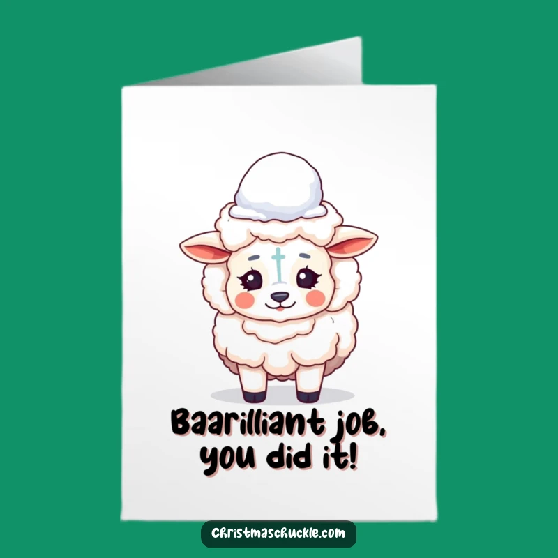Free Printable Funny Sheep Clown Congratulations Card - Downloadable Snowy Achievement!