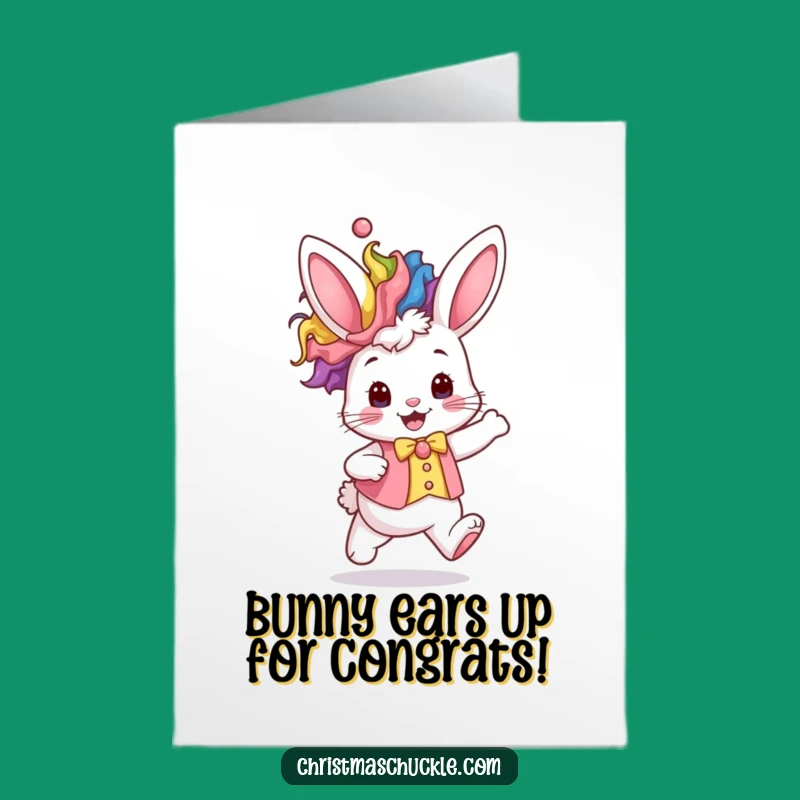 Free Printable Congrats Card: Adorable Bunny Jumps, Great Downloadable Gift