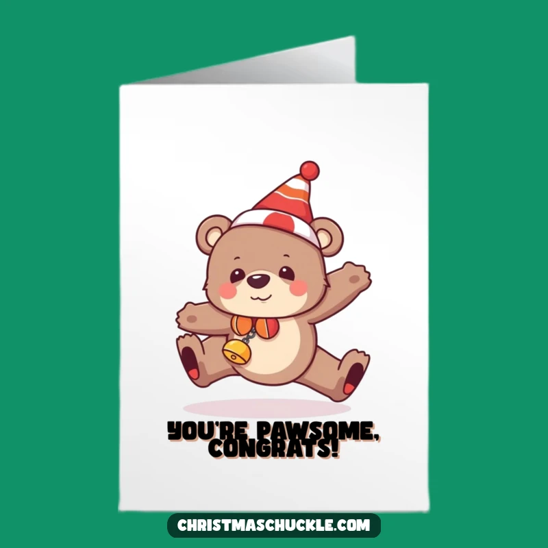 Free Printable Congrats Card Clumsy Bear Funny Downloadable for Any Occasion