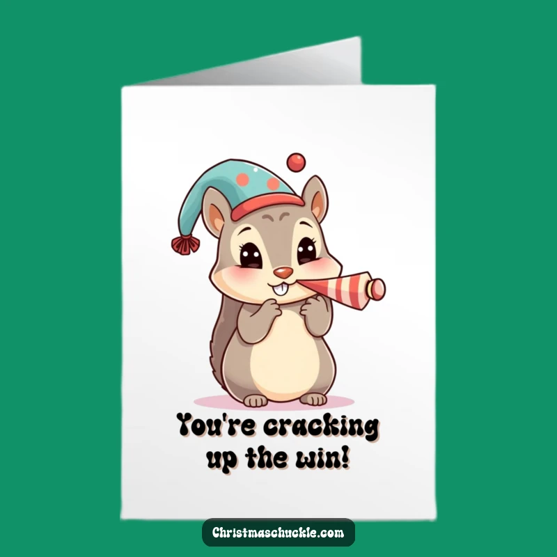Free Printable Congrats Card: Cute Squirrel Clown, Festive Honk, Downloadable Celebration