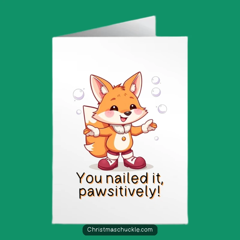 Free Printable Congrats Card: Funny Fox Juggling Snowballs - Hilarious Downloadable