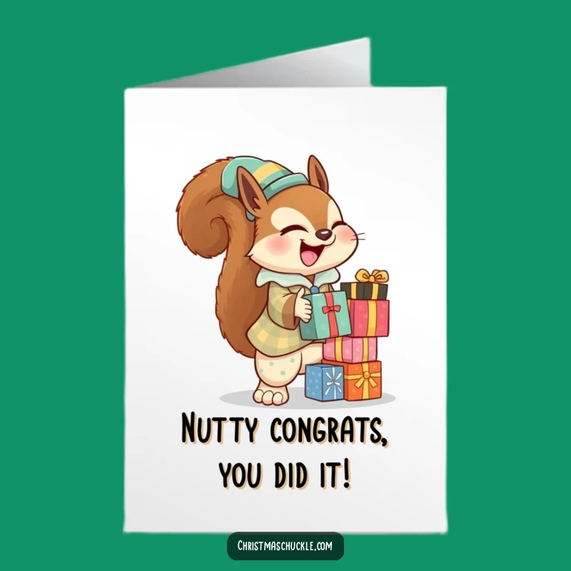 Free Printable Congrats Card Giggling Squirrel Funny Downloadable for Achievers