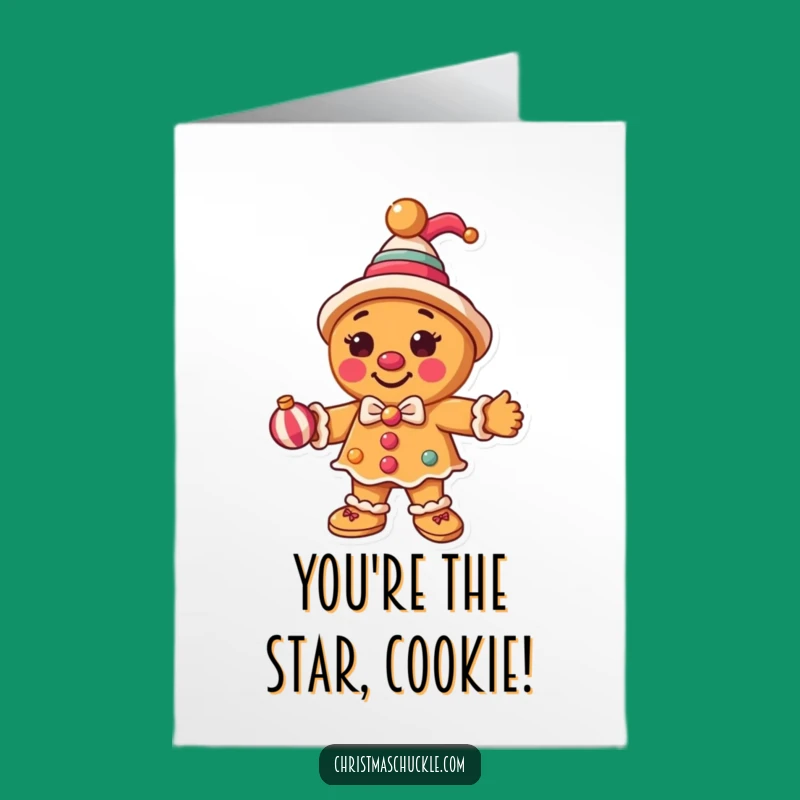 Free Printable Congrats Card: Gingerbread Clown Celebration - Funny Download