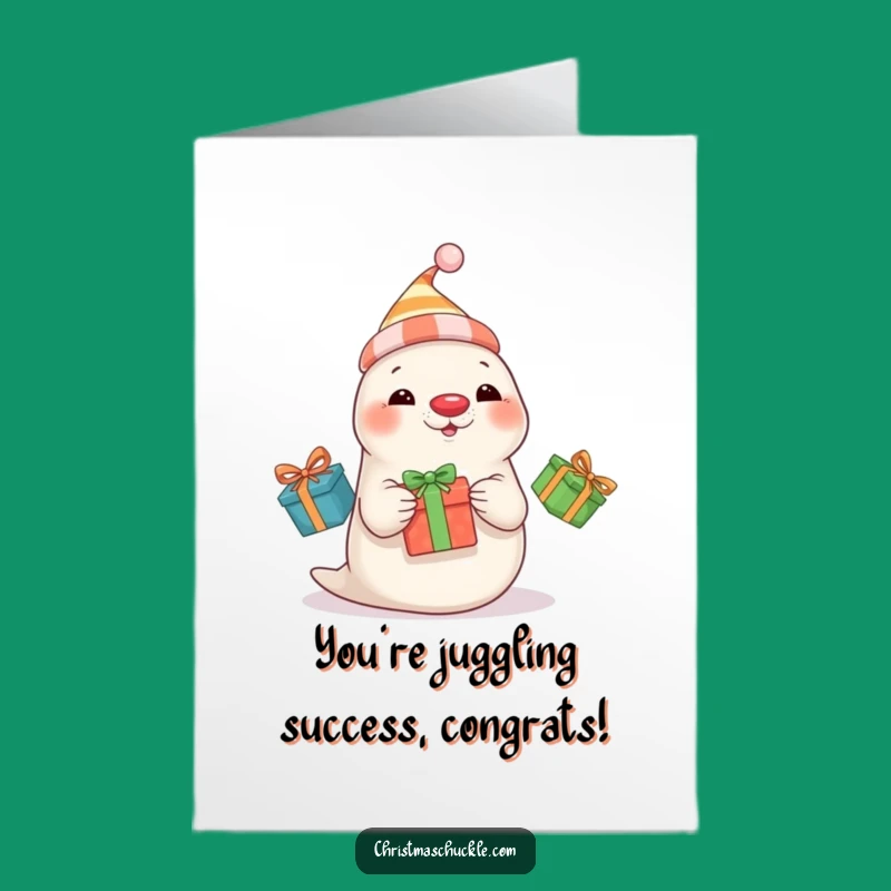 Free Printable Congrats Card: Hilarious Seal Juggling, Great Downloadable Gift