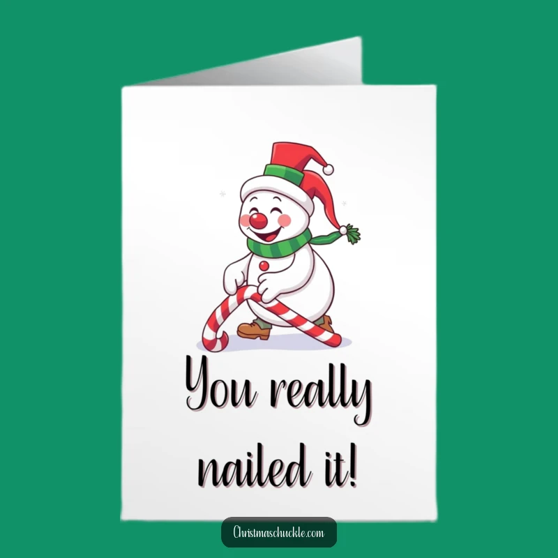 Free Printable Congrats Card: Humorous Snowman Clown Mishap, Fun Downloadable Gift