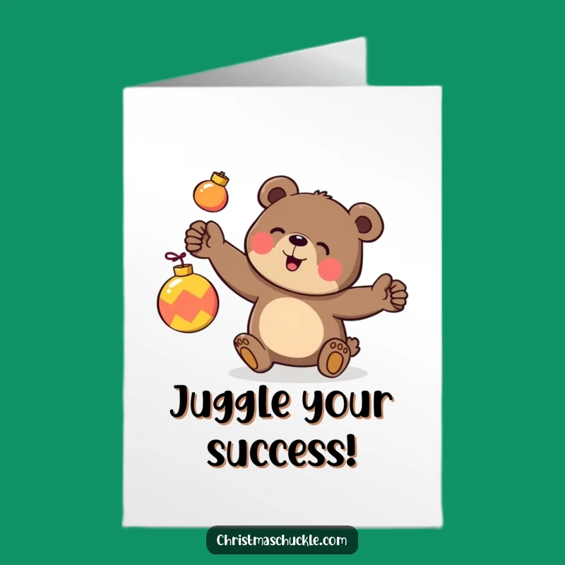 Free Printable Congrats Card: Juggling Bear, Humorous Downloadable Achievement