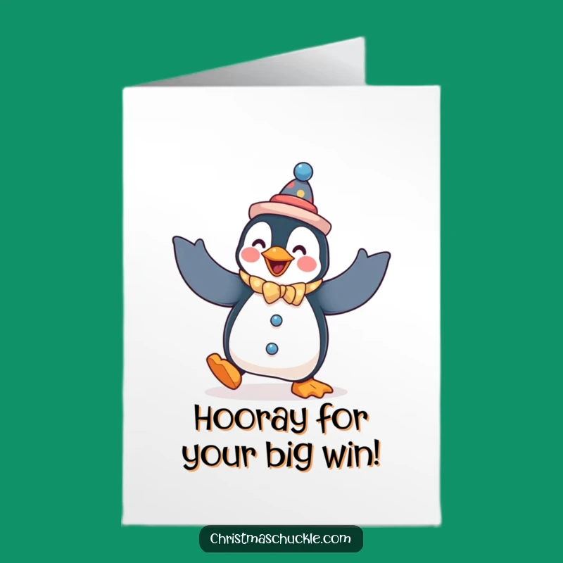 Free Printable Congrats Card: Penguin Clown Dance, Hilarious Celebration Downloadable