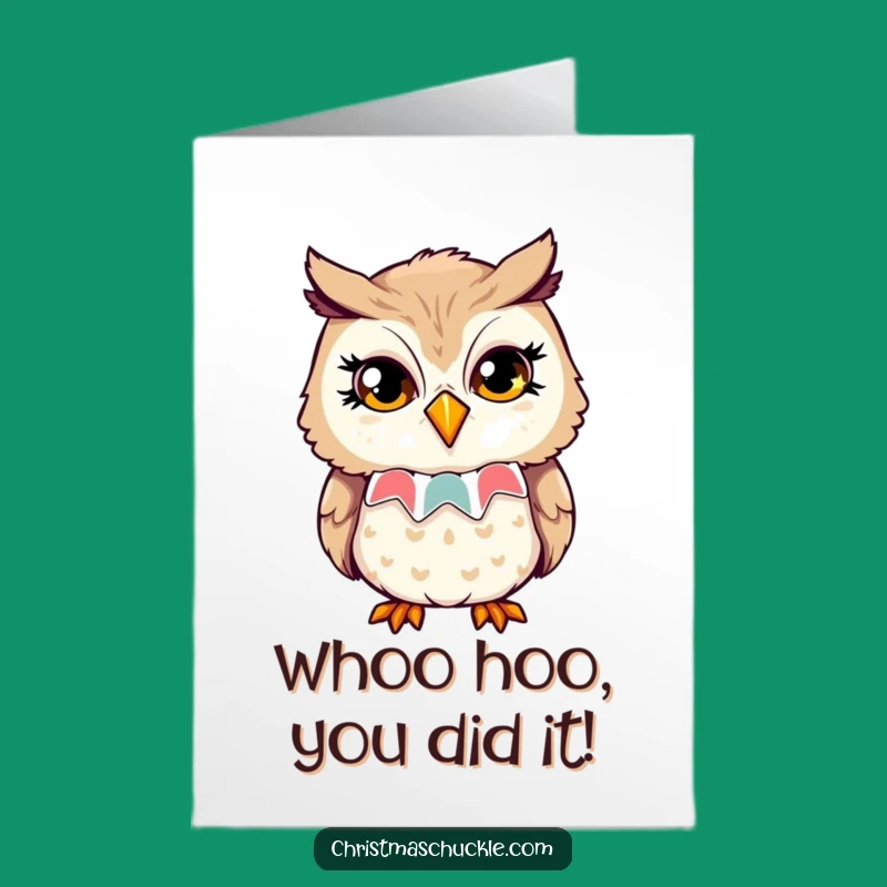 Free Printable Congrats Card: Winking Owl, Humorous Downloadable Celebration