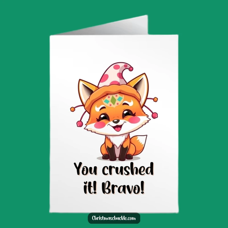 Free Printable Congratulations Card: Fox Clown Face Paint for Big Wins Download