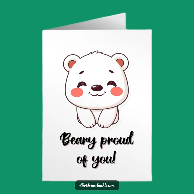 Free Printable Polar Bear Congrats Card: Silly Grin Downloadable Gift for Triumphs