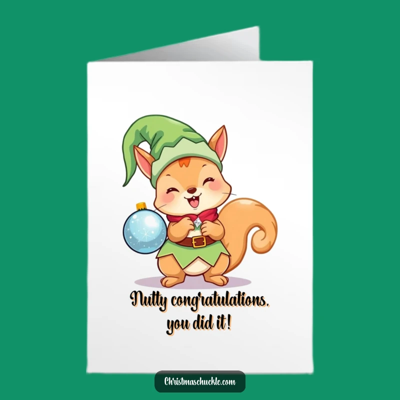 Free Printable Congrats Card: Hilarious Elf Squirrel Congratulatory Downloadable