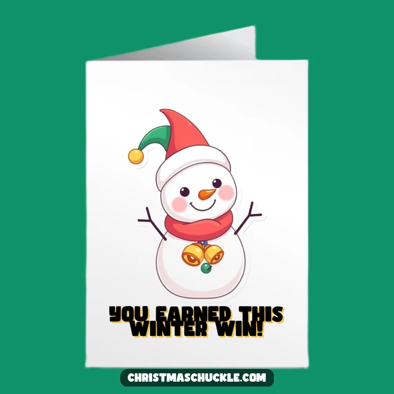 Free Printable Congratulations Card: Jester Snowman, Funny Downloadable Gift for Any Occasion