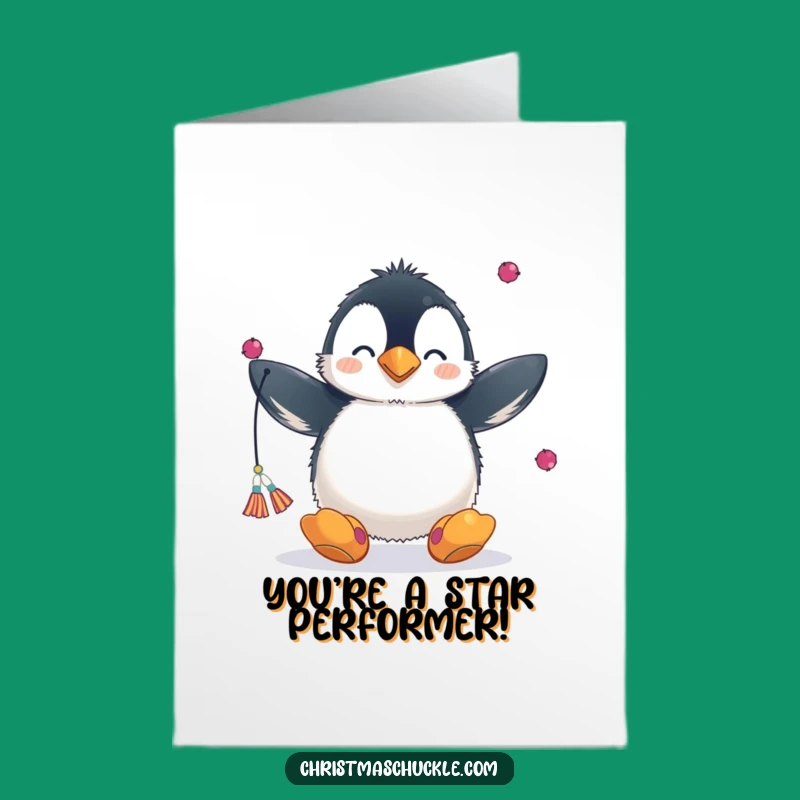 Amazing Free Printable Congrats Card: Juggling Penguin LOL Downloadable Gift