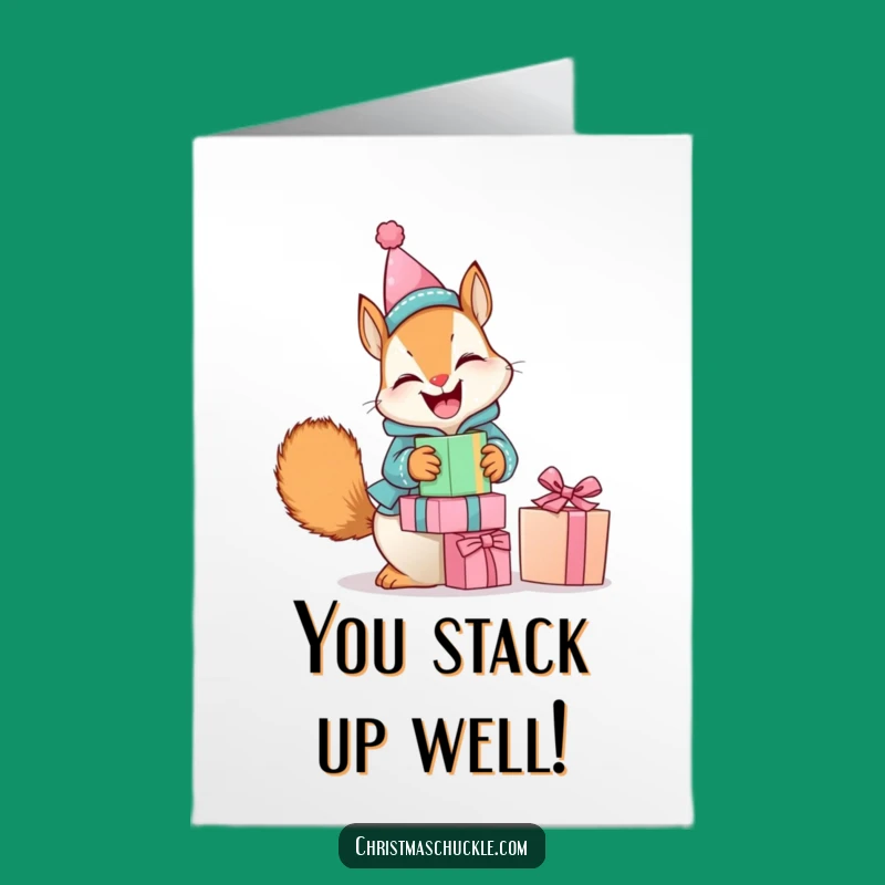 Free Printable Congrats Card: Squirrel Clown Balance, Funny Downloadable Achievement