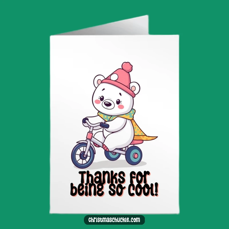 Free Printable Kawaii Polar Bear Clown Thank You Card - Downloadable Sweet Gratitude!