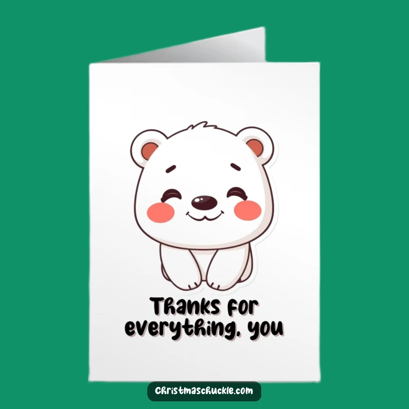 Free Printable Polar Bear Thank You Card: Silly Grin Downloadable Gift of Gratitude