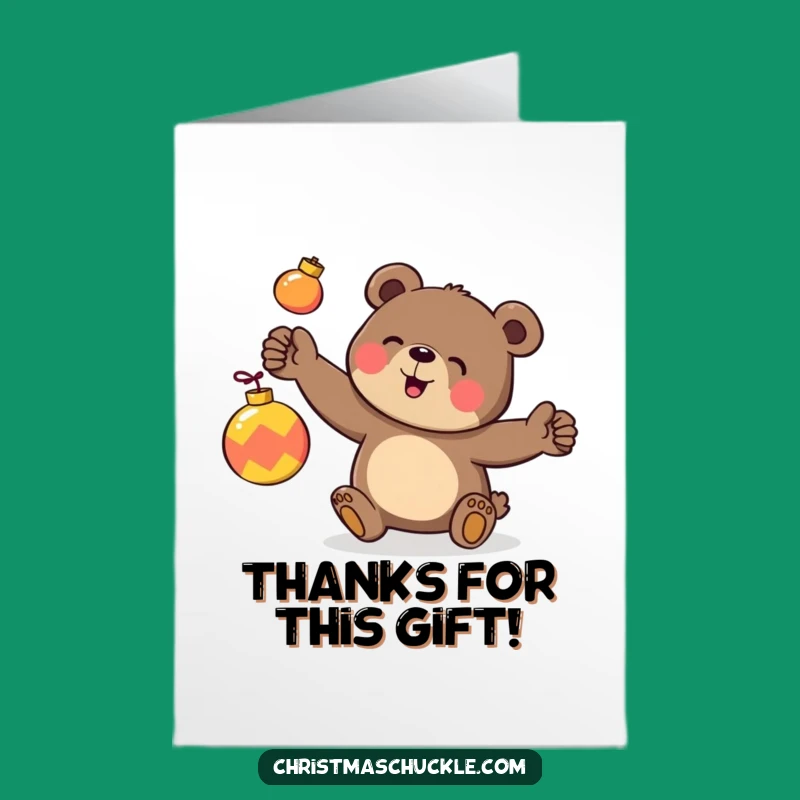 Free Printable Thank You Card: Clumsy Bear Juggling, Funny Downloadable Gratitude