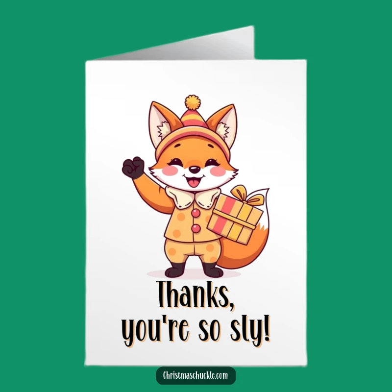 Free Printable Thank You Card: Fox Clown Gift, Express Gratitude Cheekily