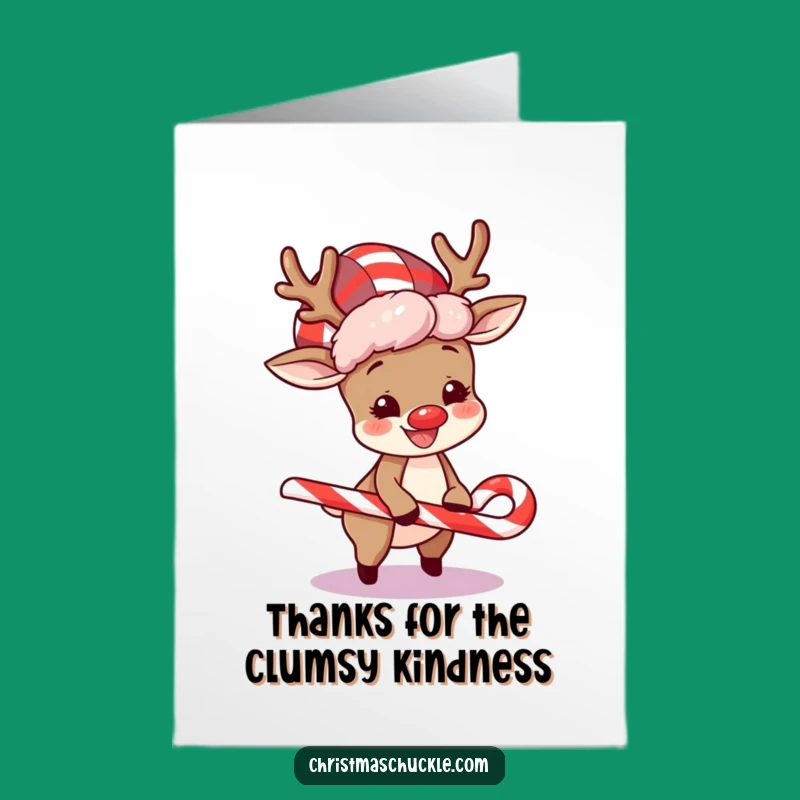 Free Printable Thank You Card: Funny Reindeer Clown, Hilarious Thanks, Downloadable Appreciation