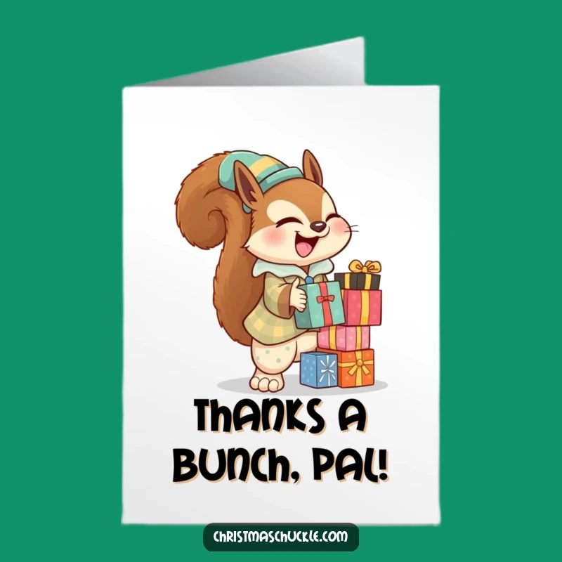 Free Printable Thank You Card Giggling Squirrel Funny Downloadable Appreciation