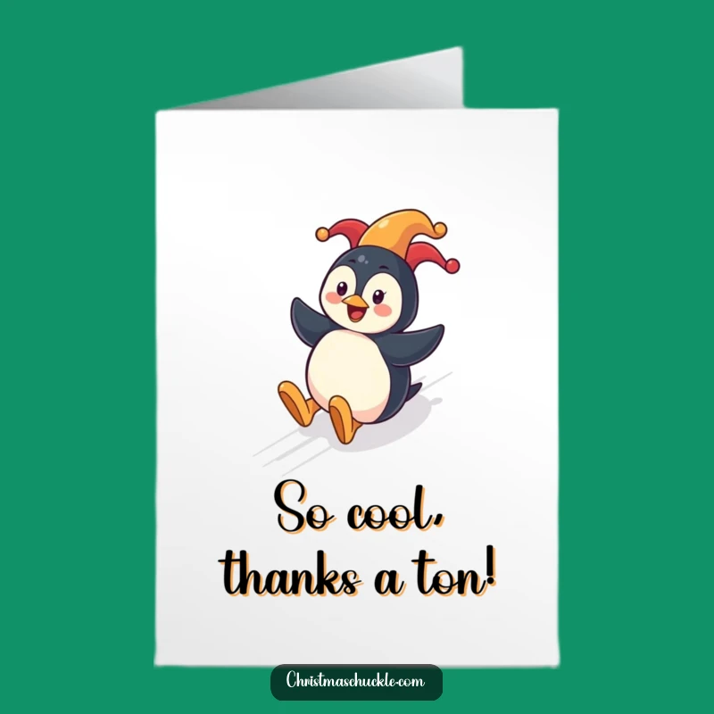 Free Printable Thank You Card Penguin Clown Funny Downloadable Appreciation