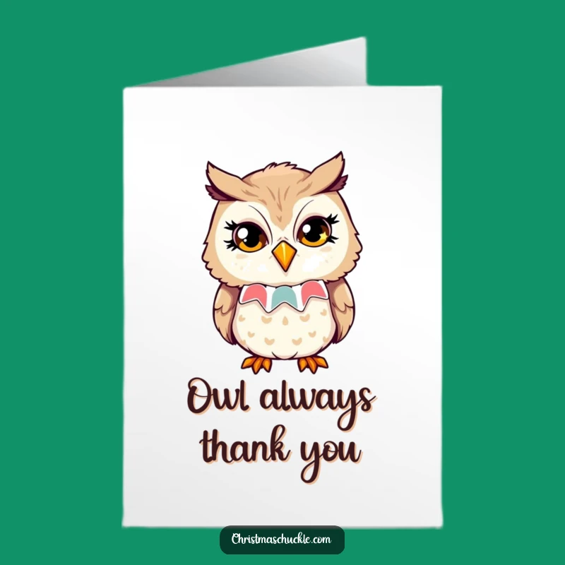 Free Printable Thank You Card: Winking Owl Clown, Funny Downloadable Gratitude