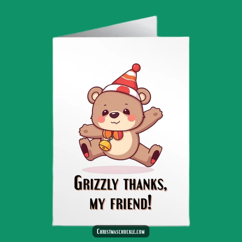 Free Printable Thank You Card Clumsy Bear Funny Downloadable Heartfelt