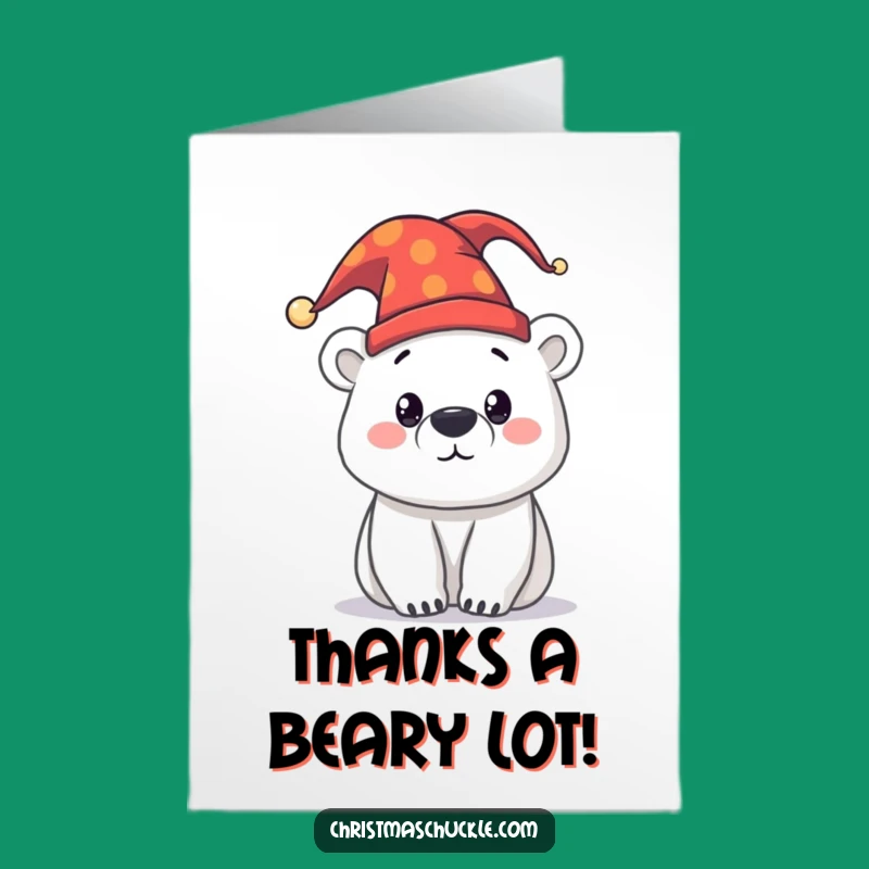 Free Printable Thank You Card: Jester Polar Bear Gratitude Downloadable Gift