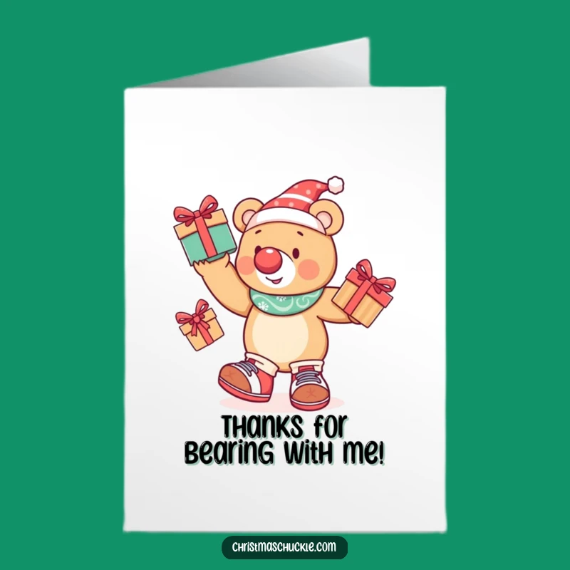 Funny Free Printable Bear Thank You Card: Juggling Thanks, Perfect Downloadable for Humorous Gratitude
