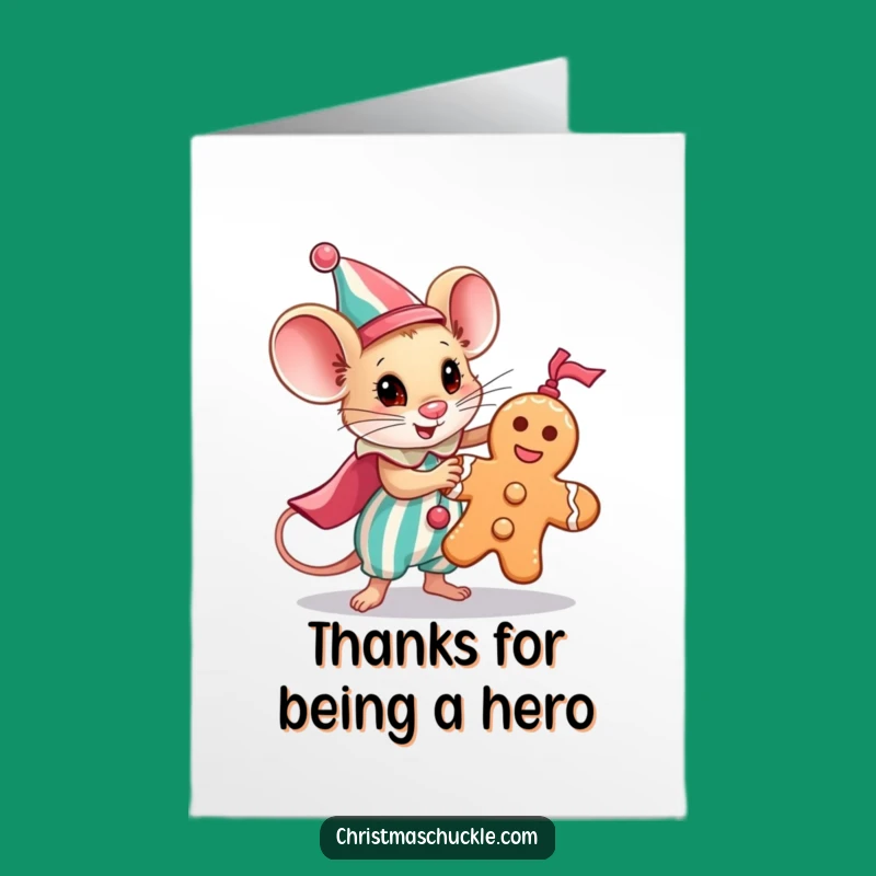 Free Printable Mouse Clown Thank You Card: Adorable Hero Downloadable Gift for Gratitude