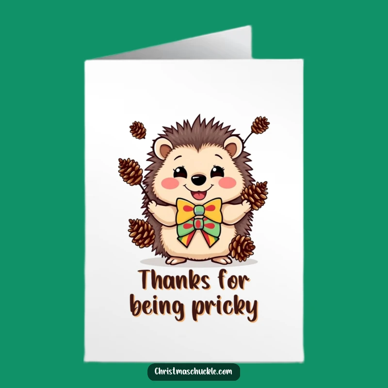 Free Printable Hedgehog Clown Thank You Card: Juggling Gratitude Downloadable Gift