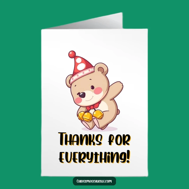 Free Printable Thank You Card: Clumsy Bear, Humorous Downloadable for Gratitude