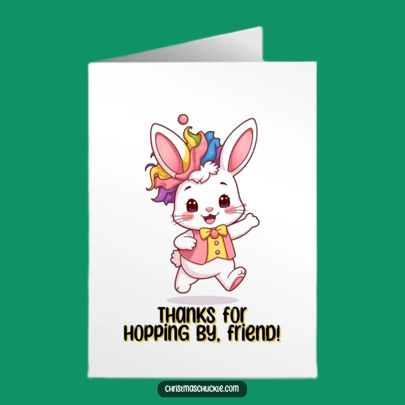 Free Printable Thank You Card: Cute Bunny Hops, Unique Downloadable Gift