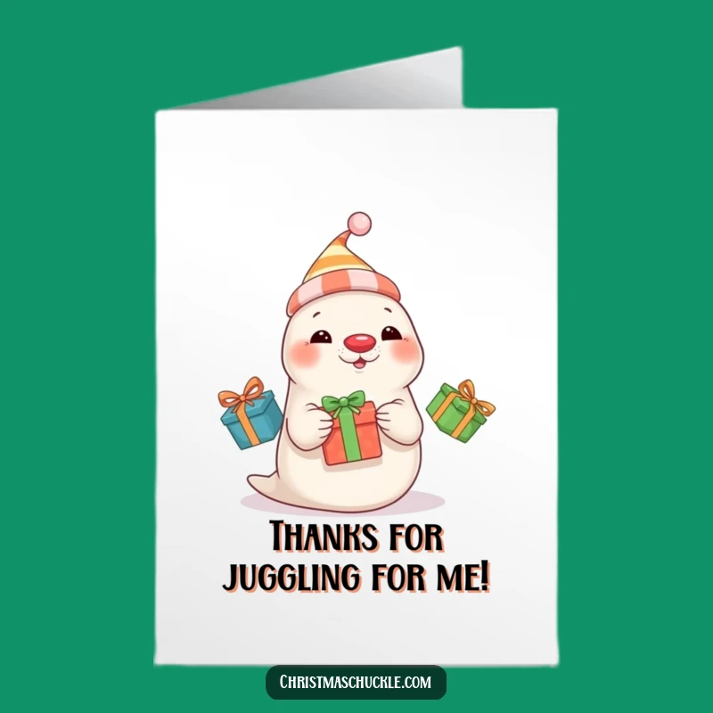 Free Printable Thank You Card: Funny Seal Juggling, Unique Downloadable Gift