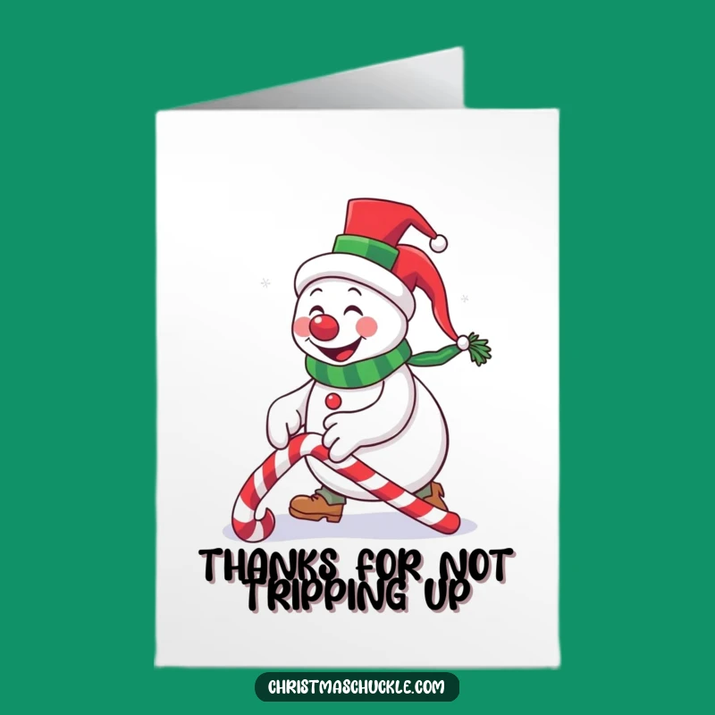 Free Printable Thank You Card: Comedy Snowman Clown Trip, Charming Downloadable Gift