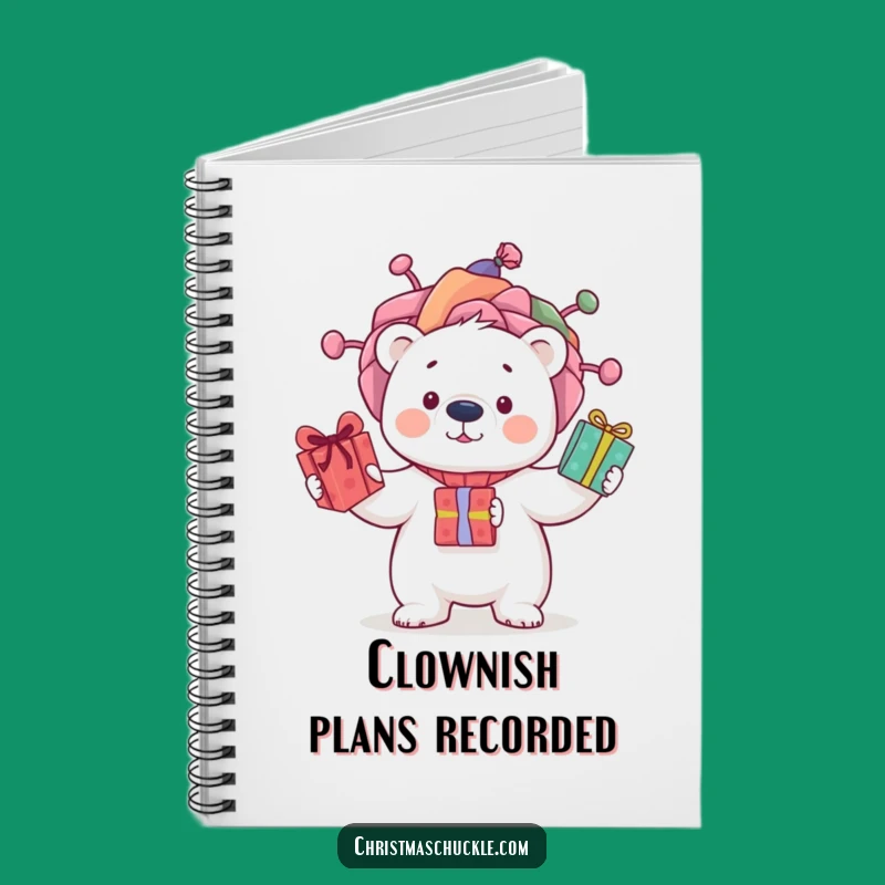 Funny Polar Bear Clown Wig Notebook: Hilarious Diary for Jotting Down Playful Thoughts!