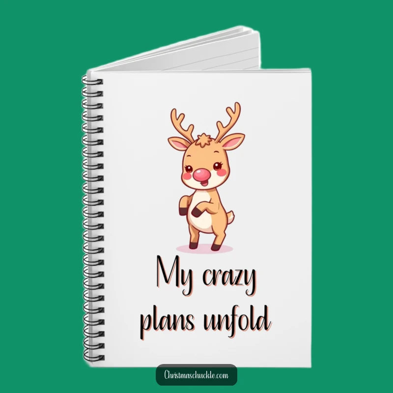 Funny Kawaii Clown Reindeer Notebook - Jot Down Your Festive Ideas!