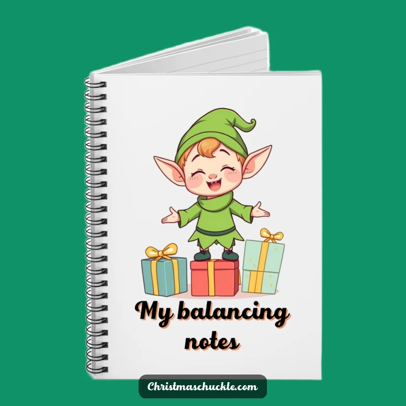 Funny Clumsy Elf Notebook - Jot Down Holiday Ideas with Fun!