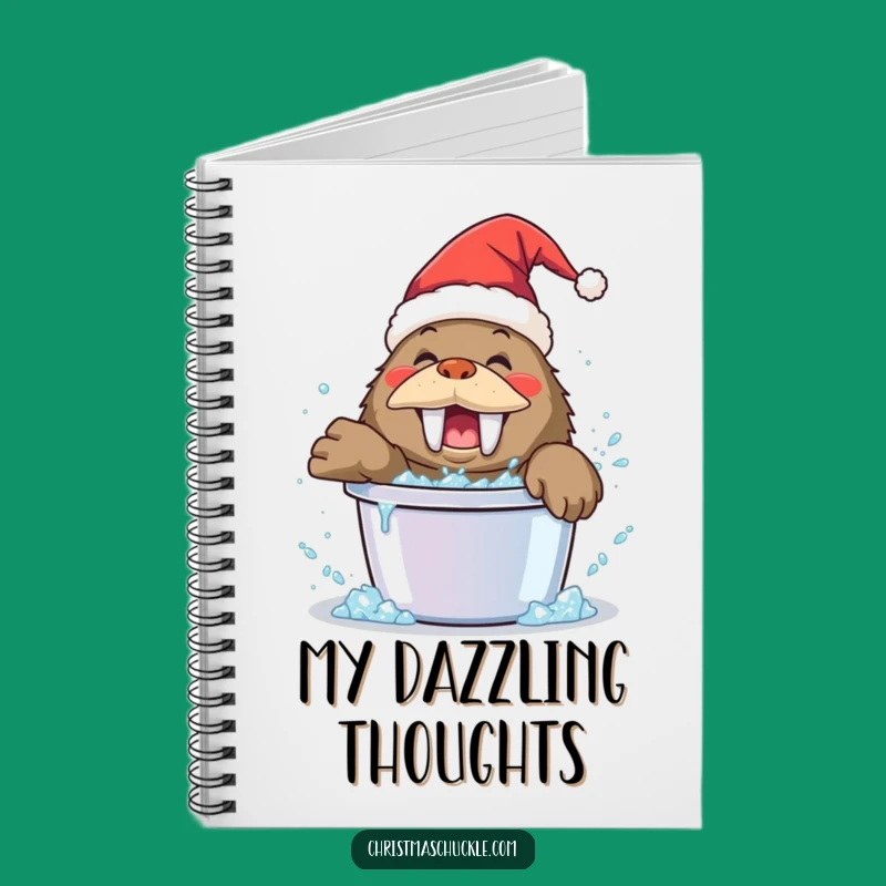 Funny Walrus Clown Notebook: Happy Glitter Journal Gift!