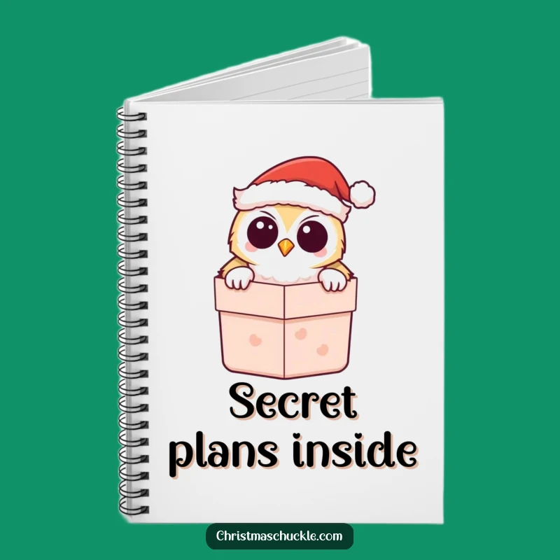 Funny Kawaii Owl Santa Notebook - Holiday Plans with a Smile