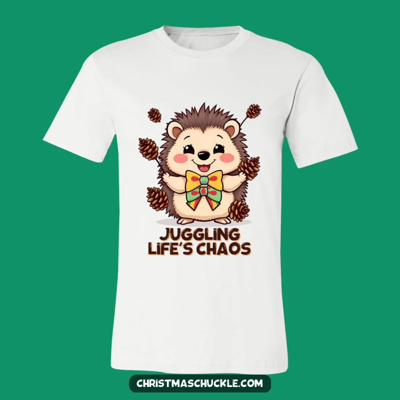 Funny Hedgehog Clown T-Shirt: Juggling Pinecones - Hilarious Gift Idea!