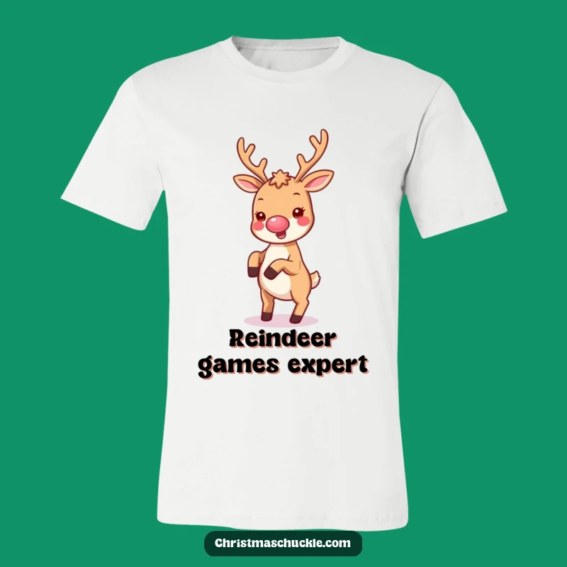 Funny Kawaii Clown Reindeer T-Shirt - Cartwheeling into the Holidays!