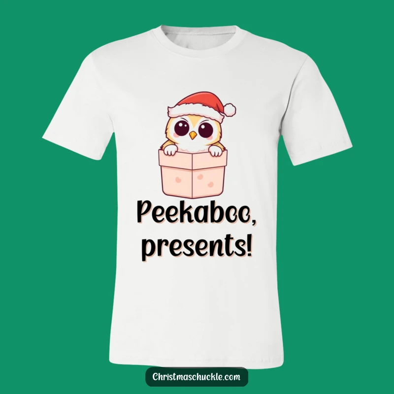 Funny Kawaii Owl Santa T-Shirt - Secret Gift Surprise & Joy