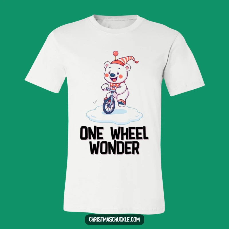 Funny Polar Bear Clown T-Shirt: Unicycle Ice Ride, Hilarious Winter Apparel Gift