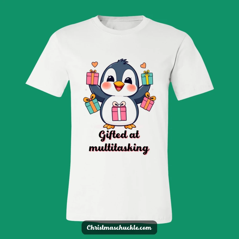 Funny Penguin Juggling T-Shirt: Wearable Joy and Holiday Spirit