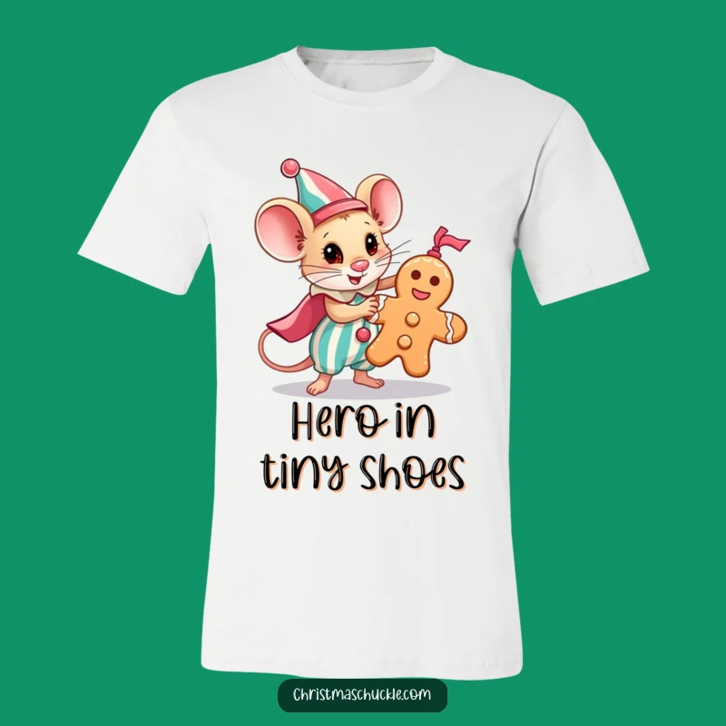 Funny Hero Mouse Clown T-Shirt: Tiny Hero Saves Gingerbread Man - Hilarious Gift Idea!